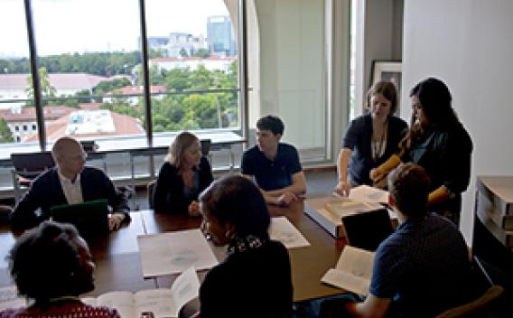 Image of student instruction at the archive