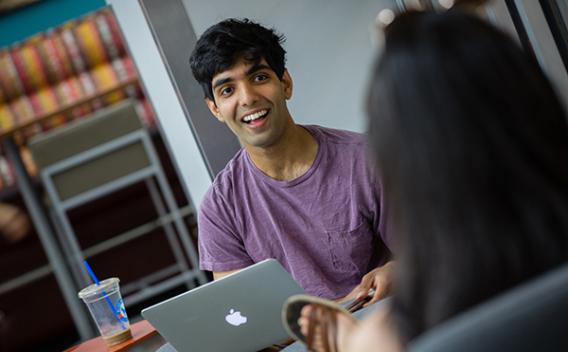 Student at computer