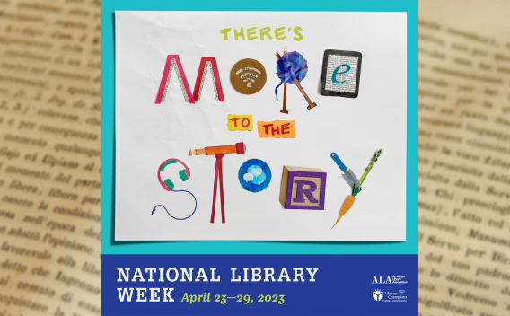 Example of a digital sign, promoting National Library Week