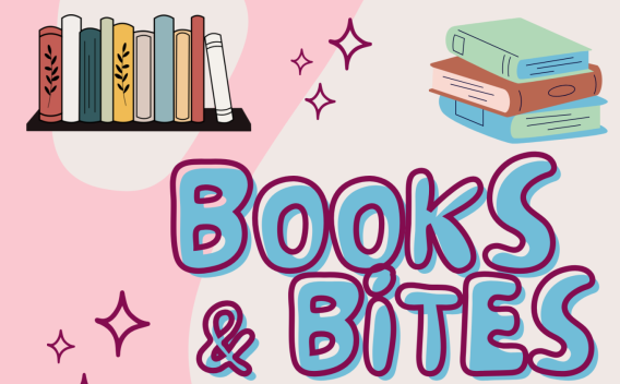Library event "Books and Bites" poster art