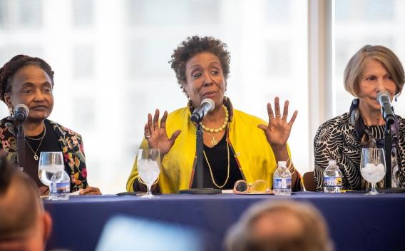 Crossroads curators Nagueyalti Warren, Tina Dunkley, and Rosemary M. Magee 