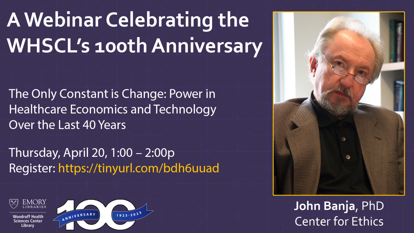 Digital Sign example 1: A Webinar Celebrating the WHSCL's 100th Anniversary