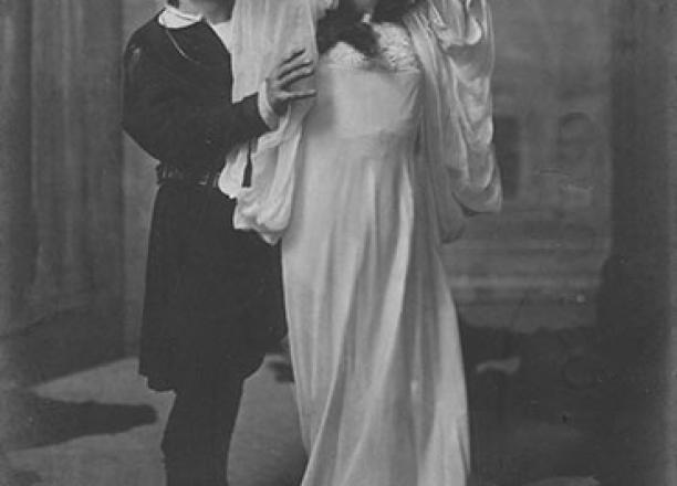 E.H. Sothern and Julia Marlowe in "Hamlet," c. 1912. Photograph by Hall, New York, card published by the Rotograph Company, New York.