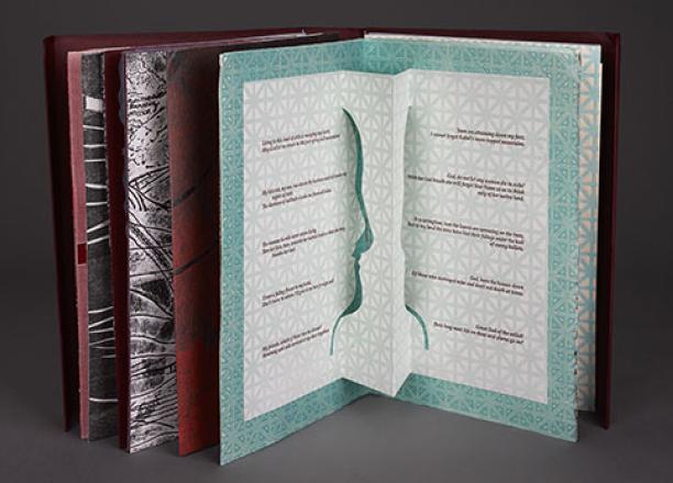 Maria G. Pisano, “Viva Voce,” 2011. This artist’s book will be out from under the display glass for the Bound with History event. Photo by Paige Knight, Emory Libraries